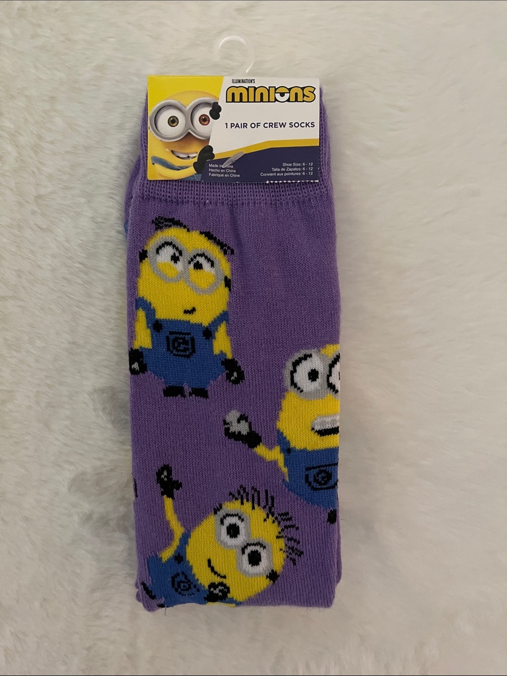 Illuminations  Kids Purple Crew Socks SZ 6-12